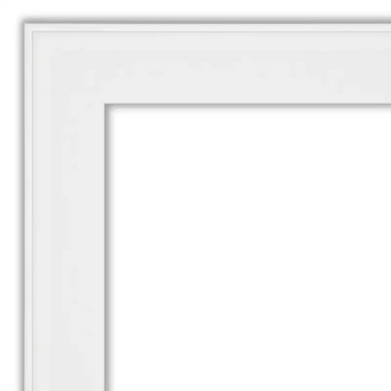 Miroir mural de salle de bain blanc étroit, non biseauté, 22x28", à fixer au mur