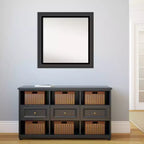 Miroir mural carré de salle de bain noir 31" x 31", bords non biseautés