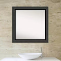 Miroir mural carré de salle de bain noir 31" x 31", bords non biseautés