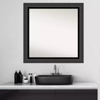 Miroir mural carré de salle de bain noir 31" x 31", bords non biseautés