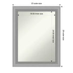 Miroir de salle de bain étroit en nickel poli 23" x 29", sans biseau