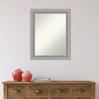 Miroir de salle de bain étroit en nickel poli 23" x 29", sans biseau