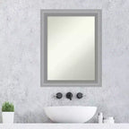 Miroir de salle de bain étroit en nickel poli 23" x 29", sans biseau