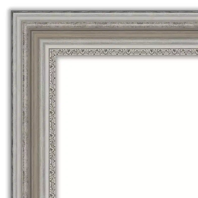 Miroir mural encadré argenté de 42" x 30", non biseauté, rectangulaire