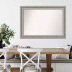 Miroir mural encadré argenté de 42" x 30", non biseauté, rectangulaire