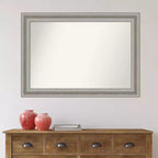 Miroir mural encadré argenté de 42" x 30", non biseauté, rectangulaire