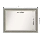 Miroir mural encadré argenté de 42" x 30", non biseauté, rectangulaire
