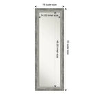 Miroir de porte étroit pleine longueur argenté de 48 x 135 cm, bords non biseautés