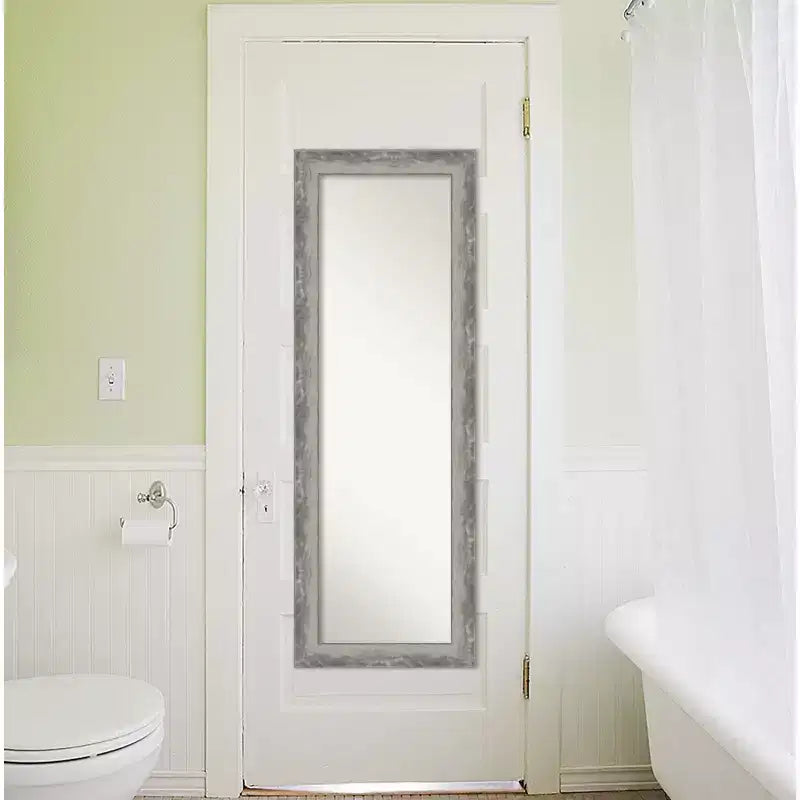 Miroir de porte étroit pleine longueur argenté de 48 x 135 cm, bords non biseautés