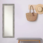 Miroir de porte étroit pleine longueur argenté de 48 x 135 cm, bords non biseautés