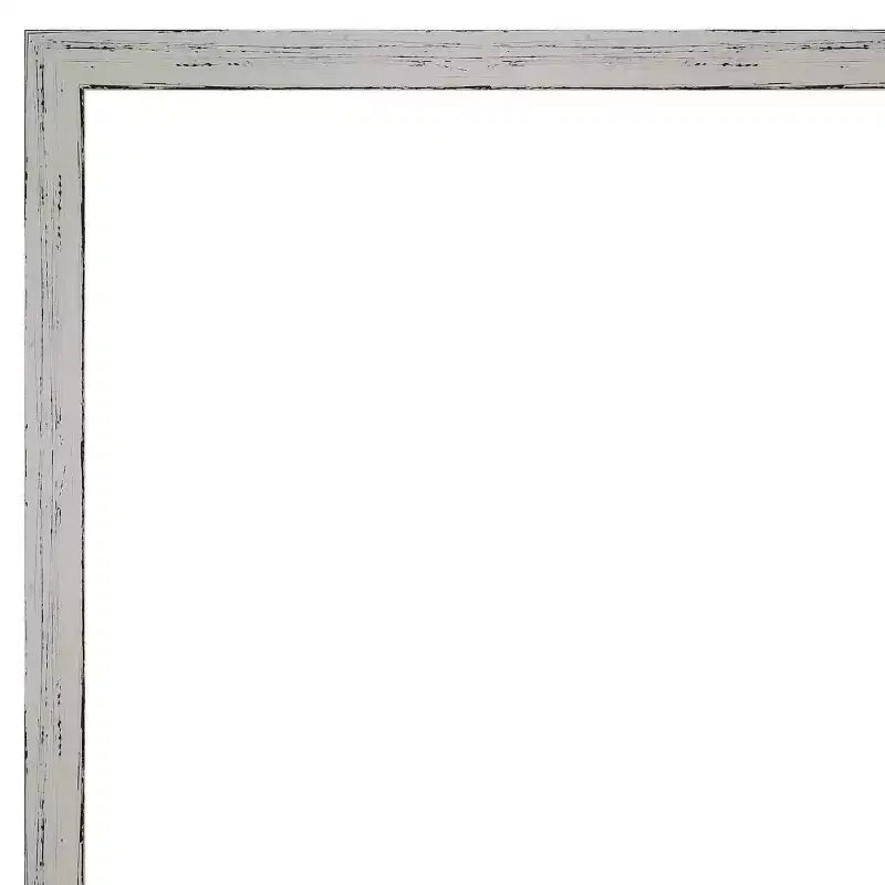 Miroir mural de salle de bain blanc étroit en bois, 39" x 28", sans biseau