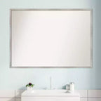 Miroir mural de salle de bain blanc étroit en bois, 39" x 28", sans biseau