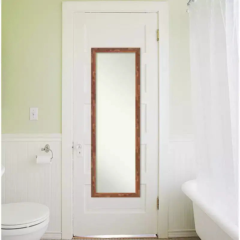 Miroir pleine longueur à suspendre de 43,18 cm x 129,54 cm, en bois de pacanier clair, sans biseau