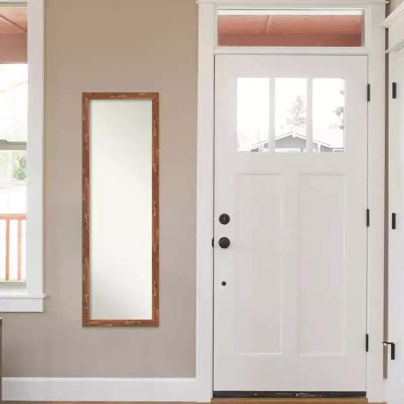 Miroir pleine longueur à suspendre de 43,18 cm x 129,54 cm, en bois de pacanier clair, sans biseau
