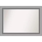 42" x 30" Non-Beveled Peak Polished Nickel Wall Mirror - Amanti Art: Includes Mounting Hardware