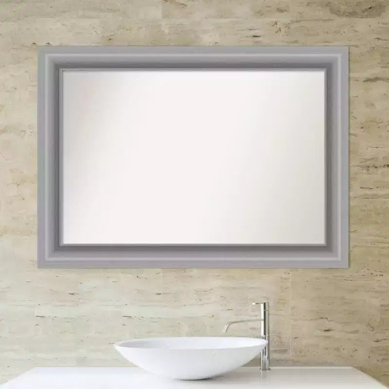 Miroir mural rectangulaire 42" x 30" en nickel poli, sans biseau