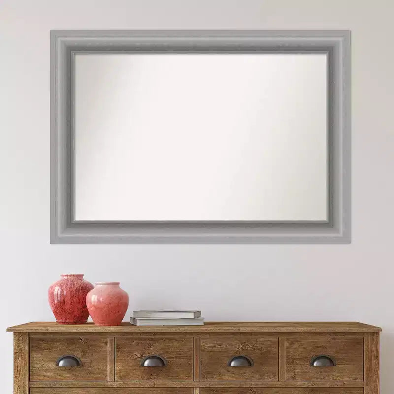 Miroir mural rectangulaire 42" x 30" en nickel poli, sans biseau