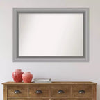 Miroir mural rectangulaire 42" x 30" en nickel poli, sans biseau