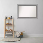 Miroir mural rectangulaire 42" x 30" en nickel poli, sans biseau