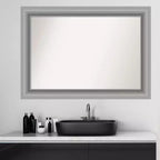 Miroir mural rectangulaire 42" x 30" en nickel poli, sans biseau