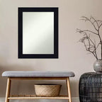 Miroir mural en bois bleu marine 22" x 28", sans biseau, pour salle de bain et chambre à coucher