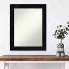 Miroir mural en bois bleu marine 22" x 28", sans biseau, pour salle de bain et chambre à coucher