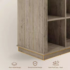 Étagère de rangement à 9 cubes, bibliothèque horizontale de ferme à 4 niveaux, bibliothèque de rangement en bois de 95 cm pour l'entrée, étagères basses et longues