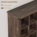 Étagère de rangement à 9 cubes, bibliothèque horizontale de ferme à 4 niveaux, bibliothèque de rangement en bois de 95 cm pour l'entrée, étagères basses et longues