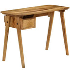 Bureau en bois de manguier massif, 110 x 50 x 76 cm, finition naturelle