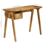 Bureau en bois de manguier massif, 110 x 50 x 76 cm, finition naturelle