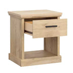 Table de chevet moderne en bois avec tiroir et étagère ouverte