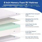 Matelas RV 10", mousse à mémoire de forme rafraîchissante au gel de thé vert, CertiPUR-US