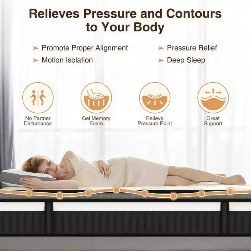 Cadre de lit Queen Size avec tête de lit capitonnée, Lit plateforme avec lattes en bois, Pas besoin de sommier tapissier