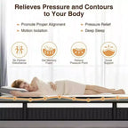 Cadre de lit Queen Size avec tête de lit capitonnée, Lit plateforme avec lattes en bois, Pas besoin de sommier tapissier