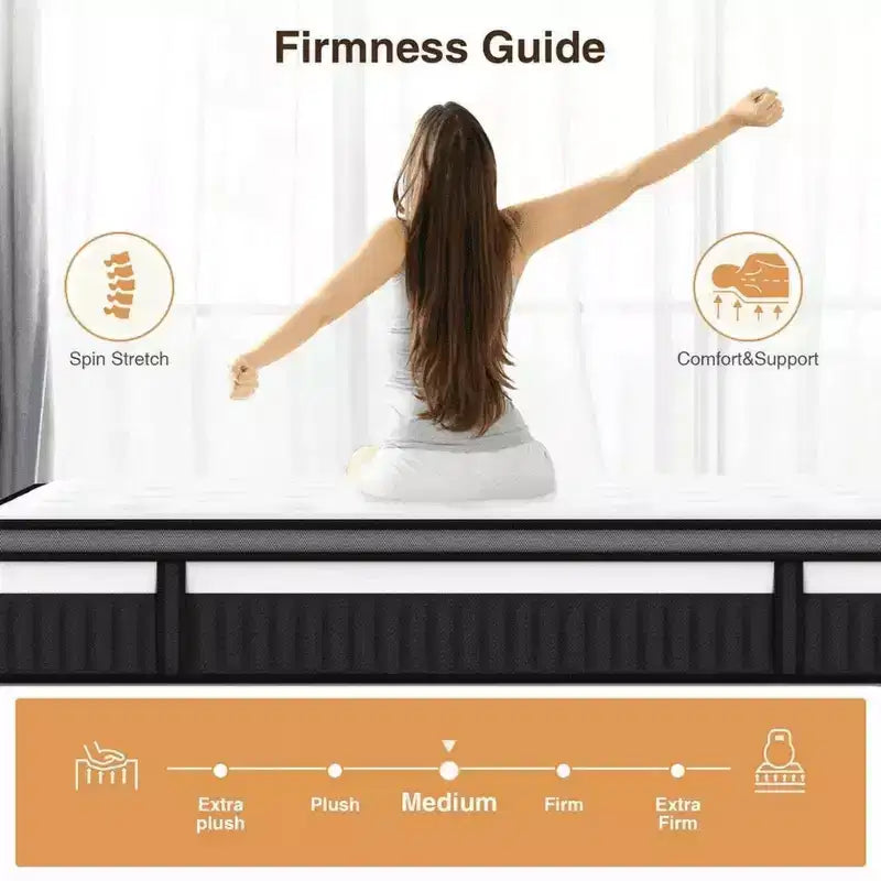 Cadre de lit Queen Size avec tête de lit capitonnée, Lit plateforme avec lattes en bois, Pas besoin de sommier tapissier