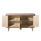 Meuble de rangement d'appoint rustique de 150 cm avec 4 portes et 2 étagères réglables
