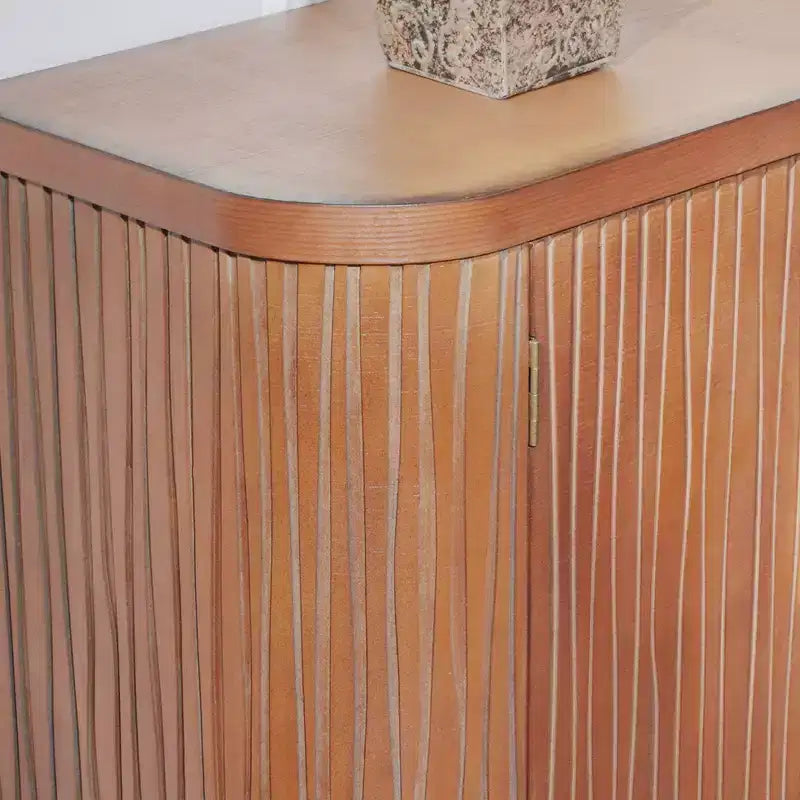 Meuble de rangement d'appoint rustique de 150 cm avec 4 portes et 2 étagères réglables