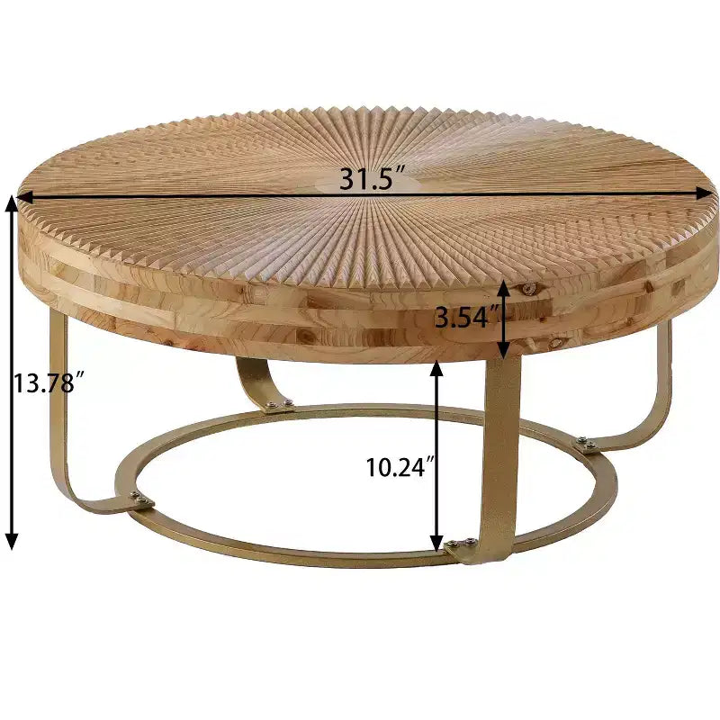 Table basse rétro de 33,86 pouces avec plateau relevable et pieds en métal, table basse ronde, 100 kg