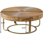Table basse rétro de 33,86 pouces avec plateau relevable et pieds en métal, table basse ronde, 100 kg