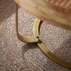Table basse rétro de 33,86 pouces avec plateau relevable et pieds en métal, table basse ronde, 100 kg