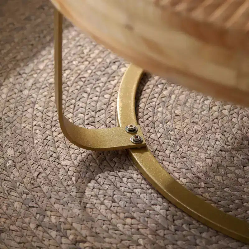 Table basse rétro de 33,86 pouces avec plateau relevable et pieds en métal, table basse ronde, 100 kg
