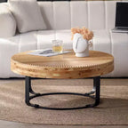 Table basse rétro de 33,86 pouces avec plateau relevable et pieds en métal, table basse ronde, 100 kg