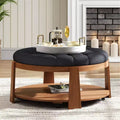 Tabouret de bar pivotant en similicuir, hauteur comptoir 26", base en bois