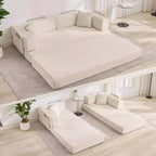 78.7 Oversized Chaise Lounge Chair Indoor, Oversized Corduroy Upholstered Boneless Sofa Bed w/2 Pillows, for Living Room, Bedroom