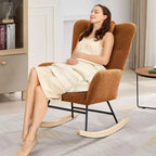 Fauteuil à bascule planeur rembourré moelleux pour chambre de bébé, adultes et petits espaces, intérieur