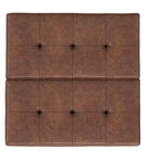 Ottoman de rangement carré de 91 cm de large en similicuir végétalien, repose-pieds de salon contemporain