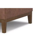 Ottoman de rangement carré de 91 cm de large en similicuir végétalien, repose-pieds de salon contemporain