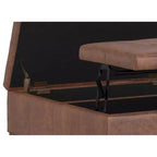 Ottoman de rangement carré de 91 cm de large en similicuir végétalien, repose-pieds de salon contemporain