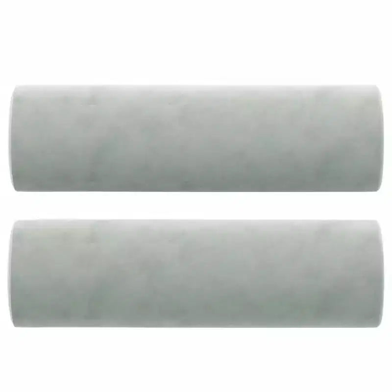 Canapé 2 places en velours avec coussins décoratifs, gris clair, 120 cm