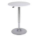 HomeRoots 24 White and Silver Rounded Wood and Iron Bar Table